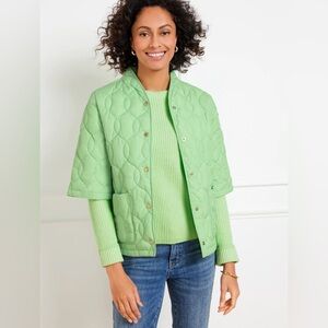 NEW Talbots Quilted Puffer Jacket Size Medium Green
